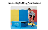4 Pieces Stackable Design 4-Level Foam leap Trainer Adjustable Height Triple-function Foam leap Box Non-Slip Base Training Steps Easy to Clean for Gymnastics Coaches, Beginners, School, HIIT exercises, Home, Playroom