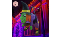 Outdoor Inflatable Witch Lighted Hanging Witch Weather-Resistant Halloween Inflatable Glowing for Homeowners