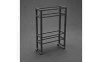 Floor-Standing Racket Holder with Wheels Mobile Pickleball Rack Metal Pickleball Storage Cart Rolling for Clubs, Coaches, Players, Gym, Court, Garage