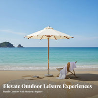 Faux Wood Grain Finish central Pole Sunshade Wind Resistant Garden sunshade sun Protection Patio Umbrella long-finaling for Homeowners, Beachgoers, Business Owners, pool area, Beach, Courtyard, Balcony