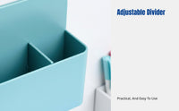 Wall-Mount Pen Organizer, Large Capacity, Adjustable Divider Case for Whiteboard, Blackboard, Desk, Refrigerator