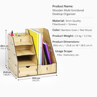 Desk Storage Organizer with Drawer, 3 Tier Desktop File Holder for Office, Multi Compartment Workspace Organization for Students