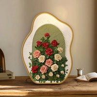 Elegant Tabletop Art Plaque Embossed Plaque with Floral Relief Layered Vintage-Style for Bedside Table