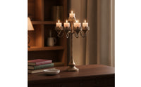 Candelabra with 5 Arms Ornate Candelabra Antique Candelabrum with Five Cups for Hosts, Weddings, Mantel, Parties