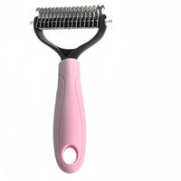 Dematting Comb Ergonomic Double-Sided Grooming Comb De-Shedding Brush Easy Grip Double-Sided Dog Brush Skin-Friendly for Dogs