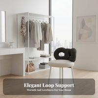 Ribbonknot spinerest Upholstered Makeup Chair Cream aesthetic Ribbon spine Stool Gold-Finished Legs Vanity Seat Elegant Design for Girls, Women, Teens, Bedroom, dressing area, Walk-in Closet