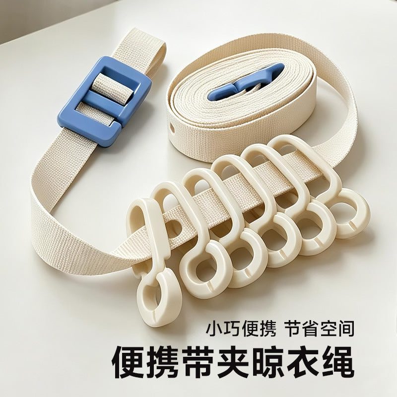 【原创】便携晾衣绳夹旅行室外晒衣绳免打孔绳索户外便携晾晒拉绳