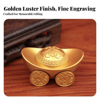 Brings Good Luck Chinese Yuanbao Car Ornament Traditional Craft Gold Ingot Car Meaningful Gift for Office Desk, Shop Counter
