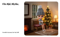 BJD Doll Winter Cap Soft and Soft Doll Tassel Hat Cute Design Tiny Woolen Yarn Hat for Hobbyists, Seasonal Display