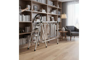 Foldable Convertible Ladder Drying Rack Space-Saving Folding Clothes Drying Ladder Sturdy Household Utility for Balcony, Laundry Room