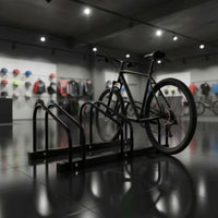Steel Cycle Parking Rack Powder-Coated Bike Rack with Wheel Slots Heavy-Duty Cycle Stand Stable for Cyclists, Commuters, Outdoor