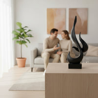 Flame Figurine Glossy Flame Sculpture Tabletop Figurine Sculptural Decor Compact for Art Lovers, Living Room, Bookshelf
