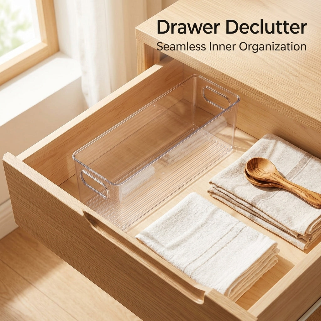 Clear Acrylic Drawer Organizer, Stackable Style Design, Bathroom Organiser Storage and Vanity Makeup