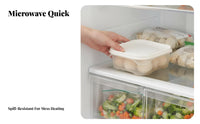 Partitisingle-unitd Design Divided food container Stackable Divided Container with Lid food-safe material complimentaryzer Organizer prepvents Odor prepvent flavor transfering for Home Organizers, Meal prepppers, Families, Refrigerator, Pantry