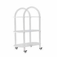 Transparent Look Iridescent Side Table Easy to Move Multi-Tier Storage cart adaptable Use Rolling Shelf Space-Saving for Apartment Dwellers, Interior Design aficionados, Small Spaces, Living Room, Bedroom, Kitchen
