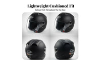 3/4 Open Face Helmet Asian Fit 3/4 Shell Helmet Lightweight Design Secure Headwear for Commuters, Commuting, Summer Riding