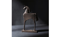 Horse Sculpture with Base Modern Standing Horse Statue Rustic Sculpture with Base for Home Stylists, Tabletop, Office