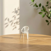 Molded 1:64 Scale Chair Armless Miniature Chair Model Decorative Furniture Sturdy for Hobbyists