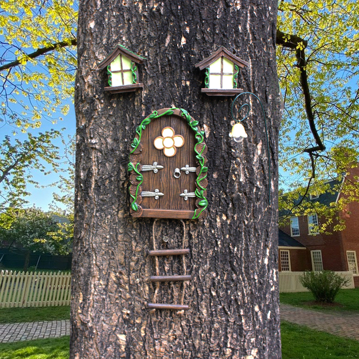 Resin Elf Glow-in-the-Dark Door and Window Hanging Ornament for Garden