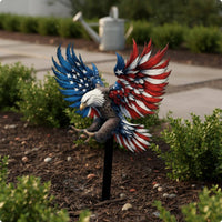 Metal Eagle Stake Yard Signs with Stakes Avian Metal Stake 3D Design Yard Art for Patio
