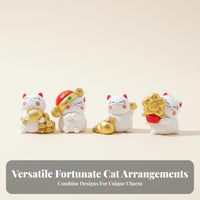 Funny Fortunate Cat Figurine Resin Material Car Console Ornament Collectible for Desktop, Office