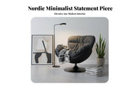 Nordic Design rotating ovoid Chair Spaceefficient Round rotating Armchair Enveloping Shape Single Seating Modern design for Apartment Dwellers, Homeowners, Office Workers, Living Room, Balcony, book corner, Bedroom