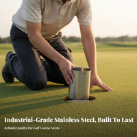 Long-Lasting Golf Hole Cup Practice Anytime Stainless Steel Golf Cup Drainage Holes for Backyard