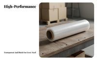 Black Pallet Stretch Wrap High Elasticity Black Stretch Wrap Sturdy Duty Wrapping Film Puncture Resistant Plastic Packing Roll