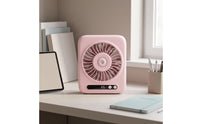 5-Speed Desk Fan with Water Tank Battery Operated Rechargeable Misting Fan Compact Cordless for Students, Bedroom