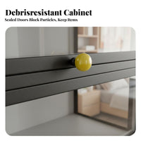 particle-proofresistant Glass Door Storage one-piece Floor-Standing Tall Cabinet with Transparent Doors Modern design book storage cabinet Easy to Clean for Collectors, Book Lovers, Office Workers, Study Room, Bedroom