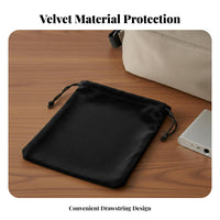 Flocked Material Pouch Scratch Protection Soft Velvet Pouch Versatile Soft Accessory Bag for Electronics Owners, Crafters, Travel, Holidays, Parties