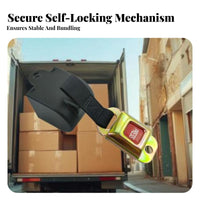Retractable Pallet Strap Push Button Release Self-Locking Fastening Strap Reusable Automatic Cargo Binder for Truck Drivers, Tradesmen, Factory