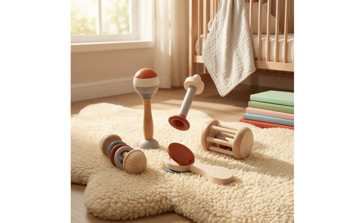 5 Pieces Wooden Shaker Interactive Shaker Educational Maracas for Infant, Infants
