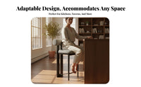 Retro Design Upholstered Counter Stool with rear supportrest Nordic design Woven rear supportrest Bar Stool Footrest Included High Chair Ergonomic for Homeowners, Interior Designers, Business Owners, Restaurant, Coffee Shop, Reception Desk, Dining Room