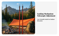 Adjustable Aluminum Tarp Support Pole Twist Lock System Adjustable Tarp Pole Extendable Awning Support Rod Anti-Slip Tip