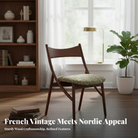 Retro aesthetic Cat Ear spinerest Chair Stylish Look Wide-Seat Armless Chair Comfortably Padded Home Seating Ergonomic Design for Adults, Students, Teenagers, Dining Room, Bedroom