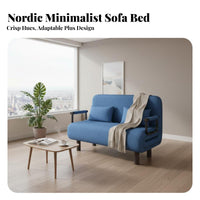 Foldable Design Fold-out Loveseat Bed Multi-Functional Pull-out Floor Sleeper Space-Saving Convertible Couch Easy Setup for Apartment Dwellers, Students, Small Areas, Living Room, Balcony, Home Office