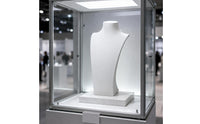 Short Neck Necklace Display Bust Sloping Shoulders Jewelry Display Bust Rectangular Base Necklace Holder Stand Matte