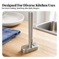 Manual Use Oval Press Mold Smooth Finish Stainless Steel Press Cylindrical Handle Meat Pressing Mold Easy to Clean