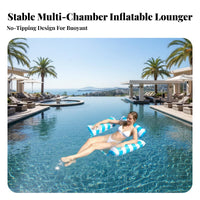 High Buoyancy Inflatable Pool Lounge Long-Lasting PVC Material Floating Water Chair Portable Inflatable Water Lounge Quick Inflate & Deflate for Adults, Kids, Beach, Lake, Vacation