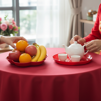 Red Wedding Candy and Dried Fruit Tray for Living Room Coffee Table, New Home Celebration Fruit Plate