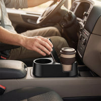 Two-compartmentSlot Car Kettle Base with Cup Holder Secure Vehicle Cup Holder Base Glossy Oversized for Truck Drivers