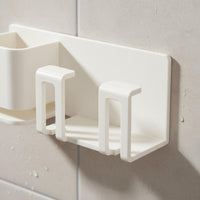 Drill-without Installation Wall-Mounted Toothbrush Holder Space-Saving Wall Mounted Toothbrush Holder Cups Bathroom Organizer Shelf Drainage Design for Families, Small Bathrooms, Dorm Rooms