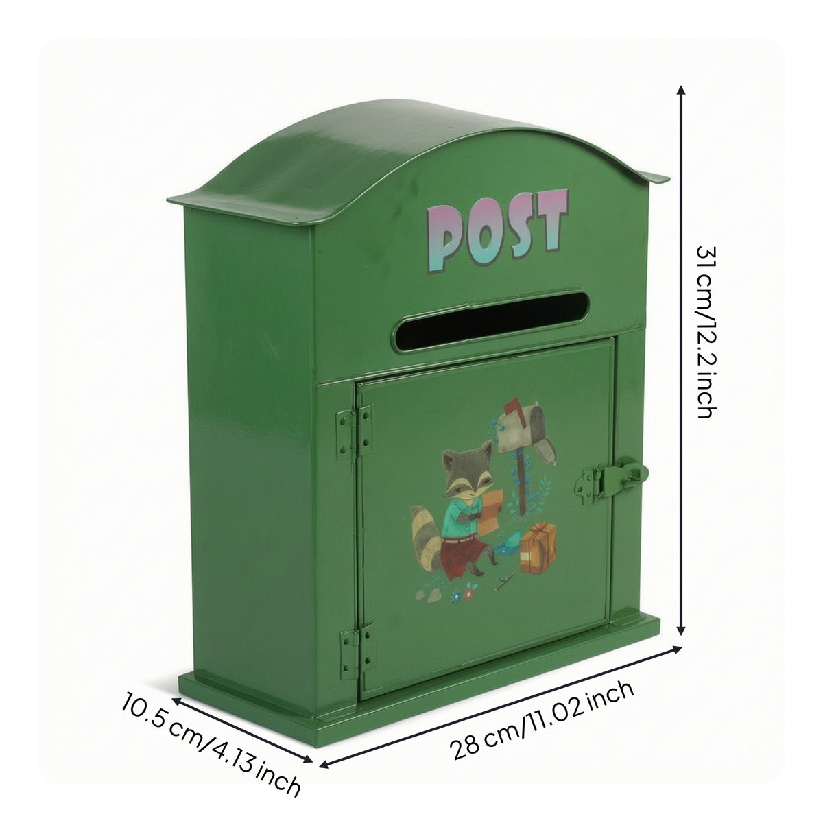 Vintage Mailbox with Wild Animal Design Weather-Resistant Wall-Mounted Mailbox Rust-Resistant Sturdy for Entryway