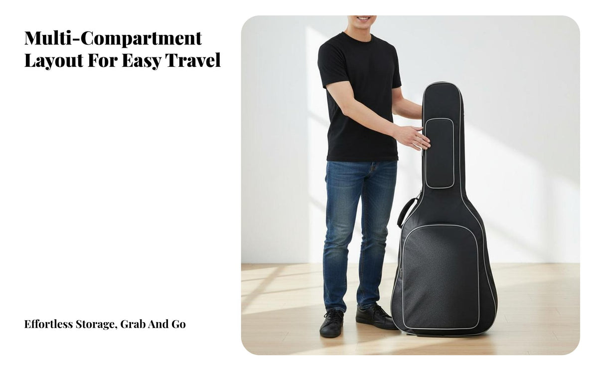 Acoustic Guitar Bag Water 41 Inch Guitar Bag Shockproof Long-Lasting Construction for Travelers, Travel, Commuting