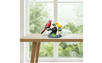 Tabletop Bird Figurine Painted Bird Ornament Sculpted Figurine with Base Natural for Collectors