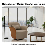 Rotate Barrel Chair Italian-Inspired Design Accent Armchair Modern Design Plush Cushioning for Homeowners, Reception Area