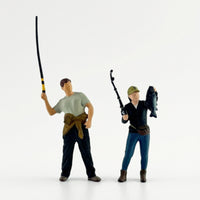 1:64 Scale Fishing Figure Collectible 1:64 Scale Fishing Figure Miniature Fisher Model Realistic Intricacy Tiny Fisherman