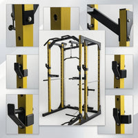 Strength Rack with Pulley System Heavy-Duty Home Gym Rack with Pulley System Adjustable Power Cage with Lat Pulldown for Fitness Enthusiasts