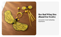 3 Pieces Pollinator Wing Pair Headband Rod Set Cute Design Pollinator Wing Pair and Antenna Headband Eye-Catching Bumblebee Dress-up Set for Children